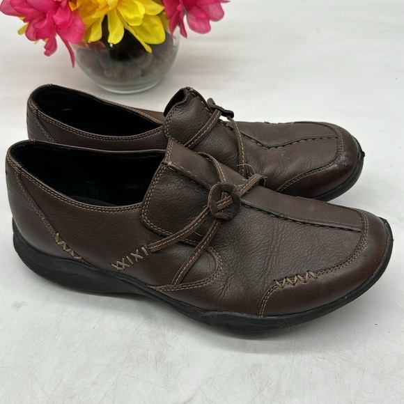 Clarks Brown Leather Loafer Size 9 MCL4814 - Picture 3 of 9